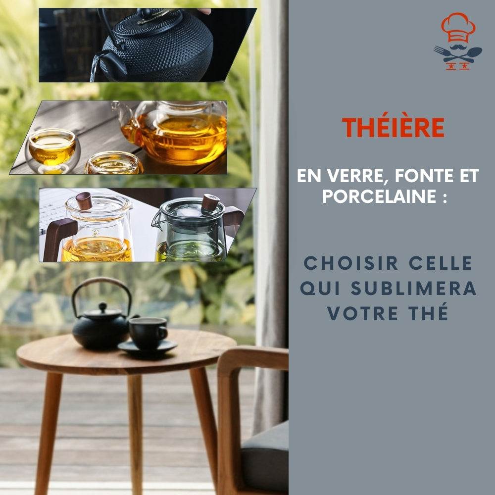 théière en verre, fonte et japonaise