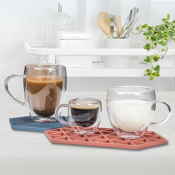 Lot 6 Verres à Café Double Paroi Borosilicate 250ml - Verres Isothermes